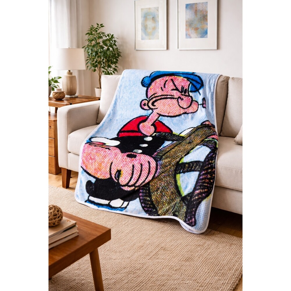 Popeye The Sailor 60x48 Comfy Throw Blanket Soft New Nwt Warm